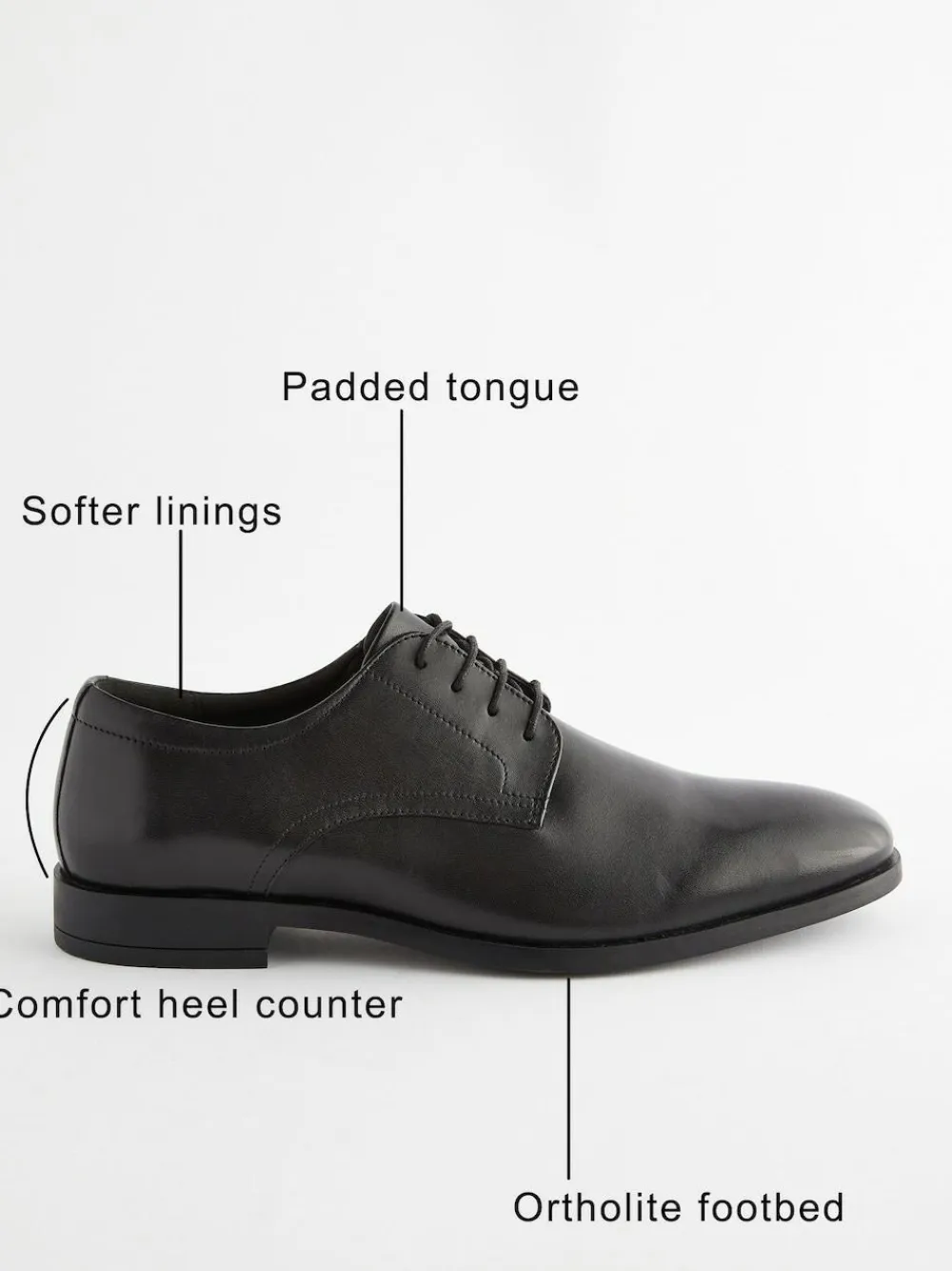 Next Standard Fit Leather Plain Derby Shoes^ Shoes|Occasionwear