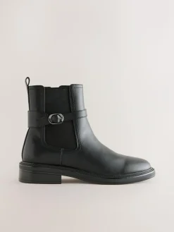 Clearance Next Standard/Wide Fit Buckled Chelsea Boots Black