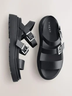 Discount Next Standard/Wide Fit Chunky Buckled Sandals Black