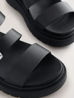 Discount Next Standard/Wide Fit Chunky Buckled Sandals Black