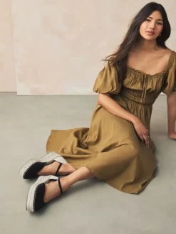 Sale Next Standard/Wide Fit Closed Toe Platform Espadrille Wedges Black