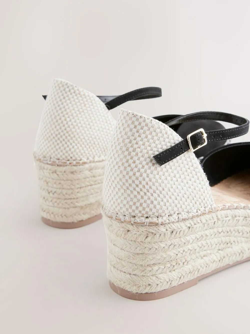 Sale Next Standard/Wide Fit Closed Toe Platform Espadrille Wedges Black
