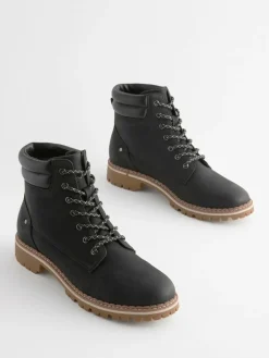 Clearance Next Standard/Wide Fit Forever Comfort® Casual Lace-Up Ankle Boots Black