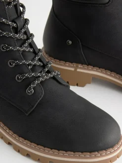 Clearance Next Standard/Wide Fit Forever Comfort® Casual Lace-Up Ankle Boots Black