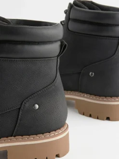 Clearance Next Standard/Wide Fit Forever Comfort® Casual Lace-Up Ankle Boots Black