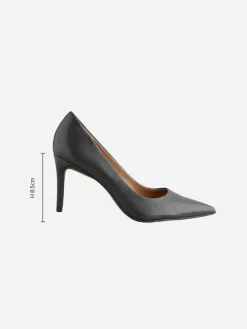 Next Black Standard/Wide Fit Leather Mid Court Shoes^Women Occasionwear|Wide Fit & Extra Wide Fit