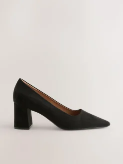 Next Standard/Wide Fit Standard Chisel Toe Block Courts^Women Wide Fit & Extra Wide Fit|Heels