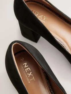 Next Standard/Wide Fit Standard Chisel Toe Block Courts^Women Wide Fit & Extra Wide Fit|Heels