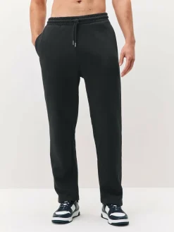 Next Black Straight Fit Relaxed Fit Brushback Heavyweight Joggers^ Joggers|Joggers