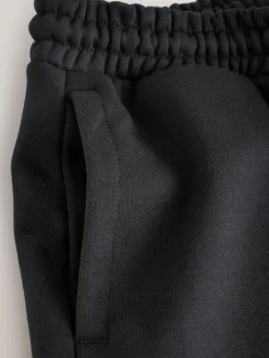 Next Black Straight Fit Relaxed Fit Brushback Heavyweight Joggers^ Joggers|Joggers