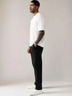 Next Black Straight Fit Stretch Chinos Trousers^ Nightwear|Pants & Chinos