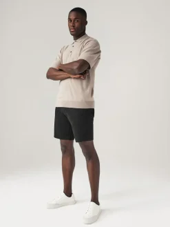 Next Black Straight Fit Stretch Chinos Shorts^ Shorts