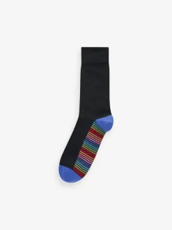 Outlet Next 12 Pack Mens Cotton Rich Socks Black Stripe
