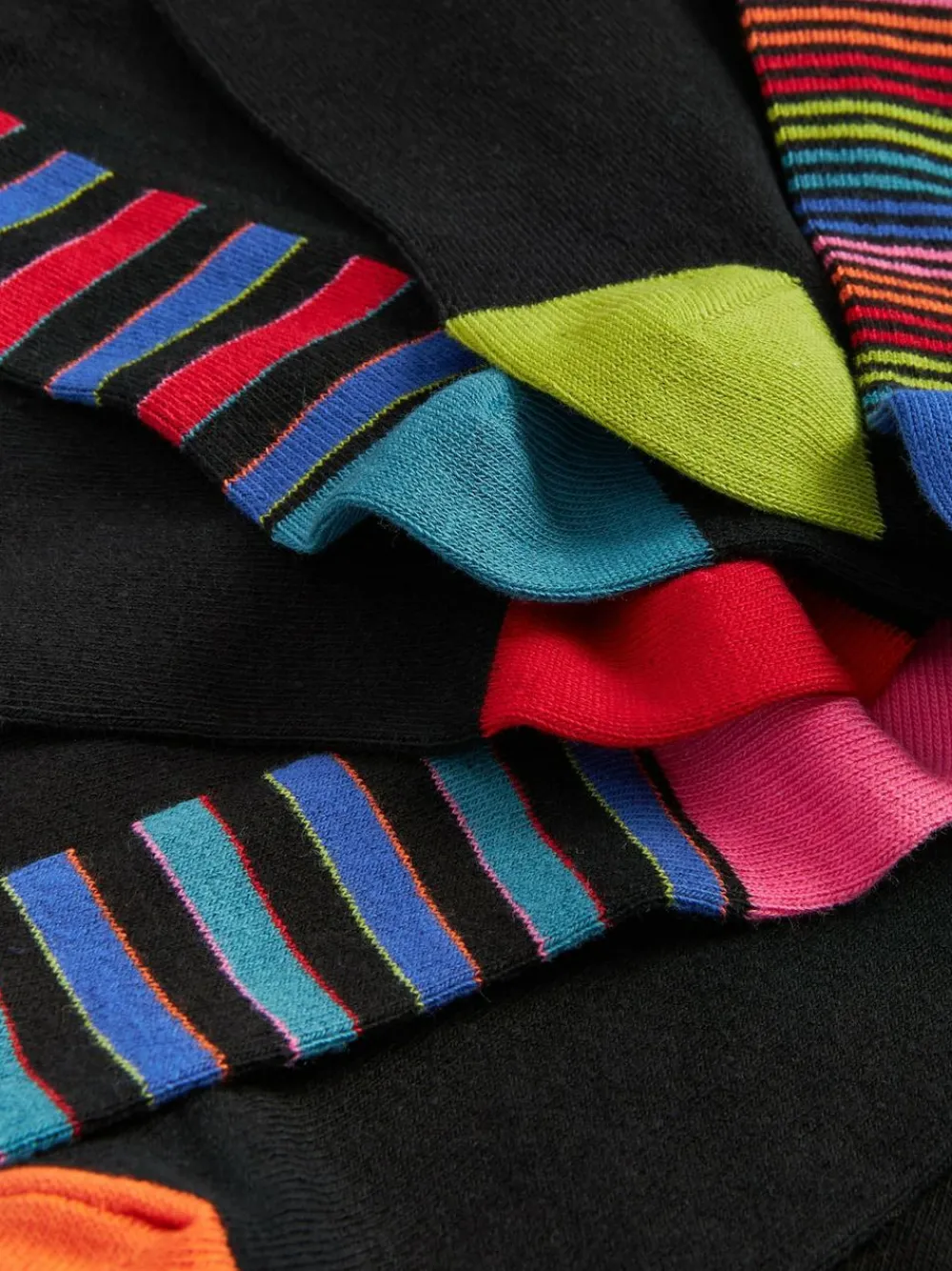 Clearance Next Black Stripe 7 Pack Mens Cotton Rich Socks
