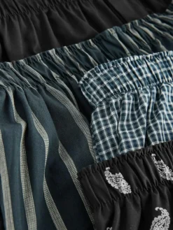 Clearance Next Black Stripe 4 pack Woven Pure Boxers