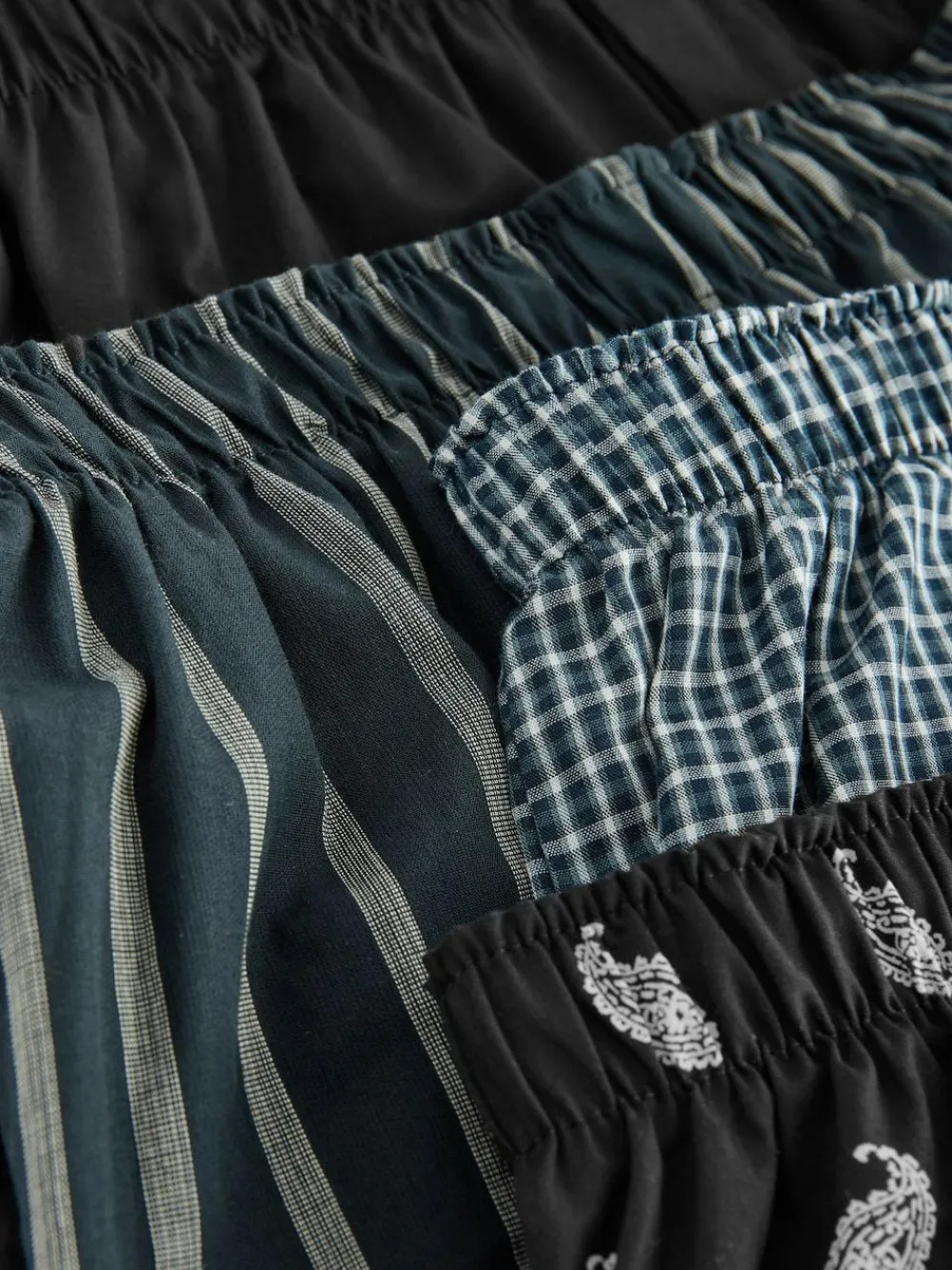 Clearance Next Black Stripe 4 pack Woven Pure Boxers