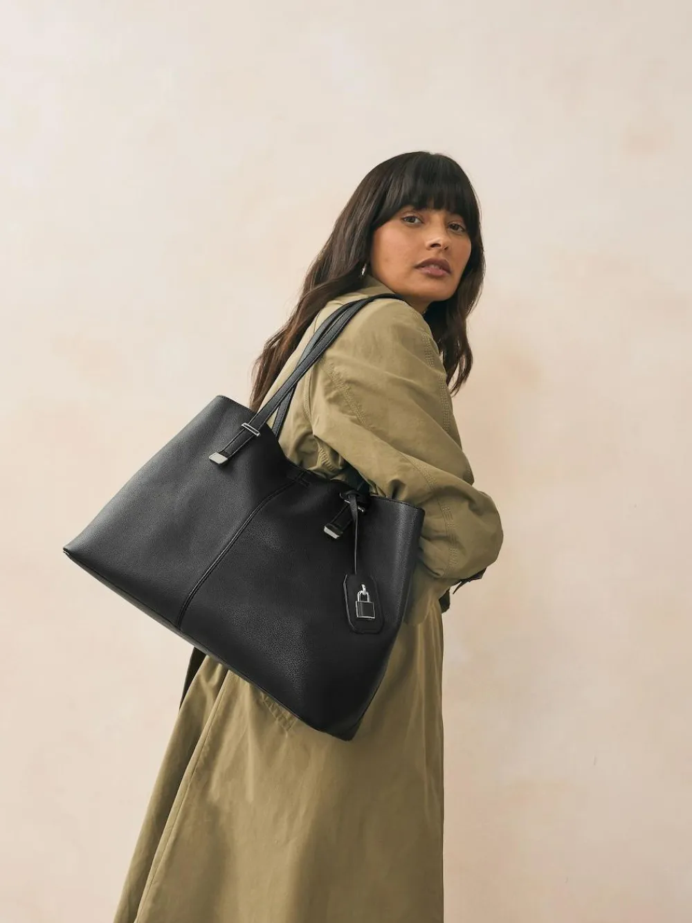 Next Black Structured Tote Bag^Women Bags