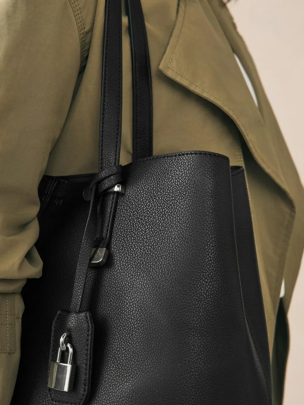 Next Black Structured Tote Bag^Women Bags