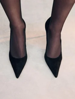 Next Extra Wide Fit Leather Mid Court Shoes^Women Heels