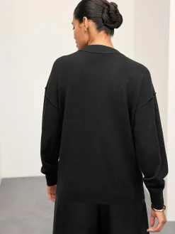 Next Black Supersoft V-Neck Cardigan With Pockets^Women Knitwear|Knitwear