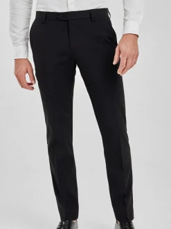 Online Next Tailored Fit Stretch Smart Trousers Black