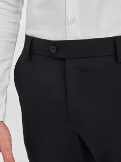 Online Next Tailored Fit Stretch Smart Trousers Black
