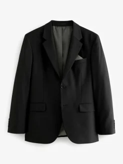 Next Black Tailored Fit Tailored Fit Wool Blend Motionflex Suit Jacket^ Black Suits