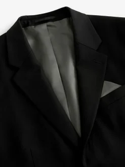 Next Black Tailored Fit Tailored Fit Wool Blend Motionflex Suit Jacket^ Black Suits