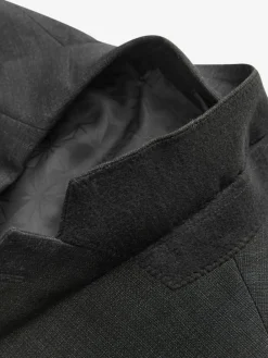 Discount Next Tailored Fit Textured Wool Blend Suit Jacket Black