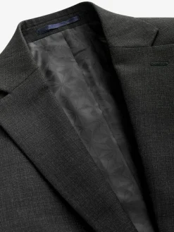 Discount Next Tailored Fit Textured Wool Blend Suit Jacket Black