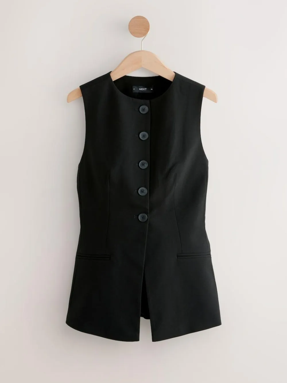 Next Black Tailored Waistcoat With Wool