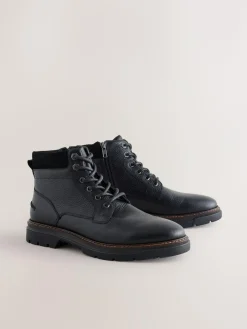 Best Next Tall Leather Zip-Up Boots Black