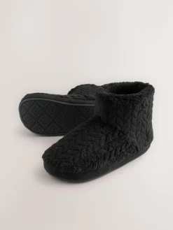 Next Textured Fleece Boot Slippers^ Slippers|Slippers
