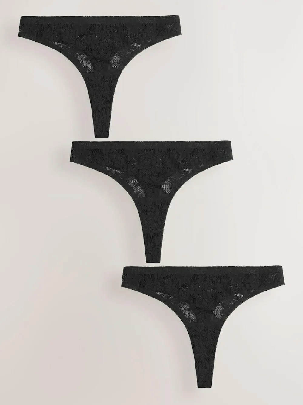 Sale Next Thong All-Over Lace No VPL Knickers 3 Pack Black