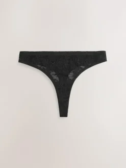 Sale Next Thong All-Over Lace No VPL Knickers 3 Pack Black
