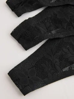 Sale Next Thong All-Over Lace No VPL Knickers 3 Pack Black