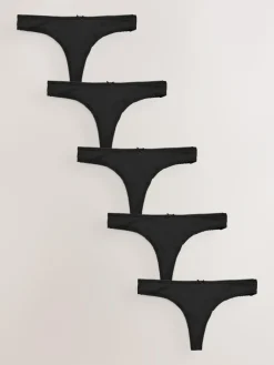 Best Next Thong Microfibre Knickers 5 Pack Black