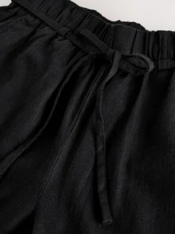 Clearance Next Tie Waist Linen Blend Culottes Black