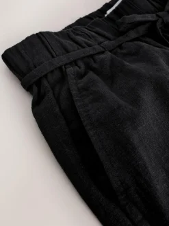 Clearance Next Tie Waist Linen Blend Culottes Black