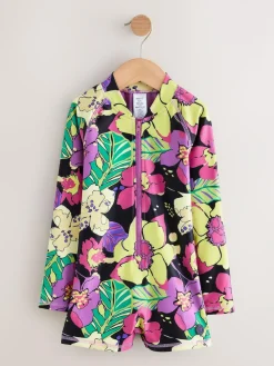 Outlet Next Black Tropical One Piece Short Swimsuit (3-16yrs)