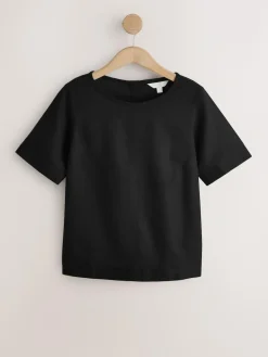 Online Next Black T-Shirt With Linen