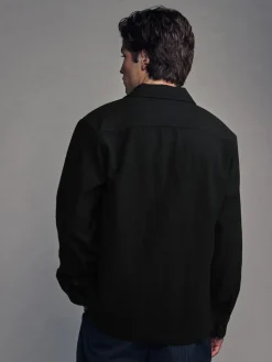 New Next Twin Pocket Shacket Overshirt with Wool Black