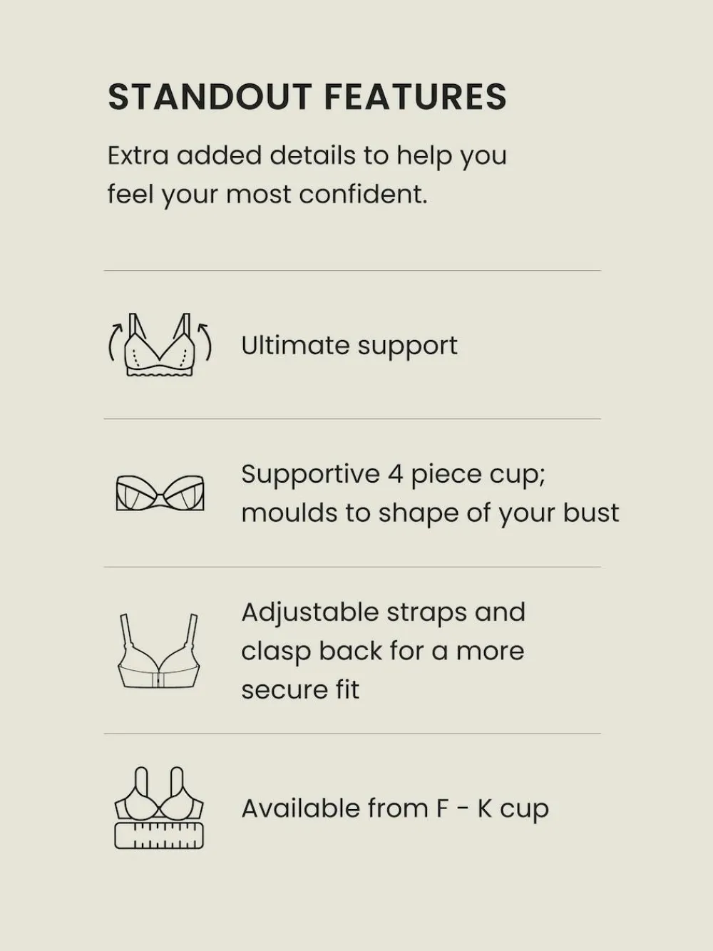 Best Next Ultimate Support F-K Underwired Bikini Top Black