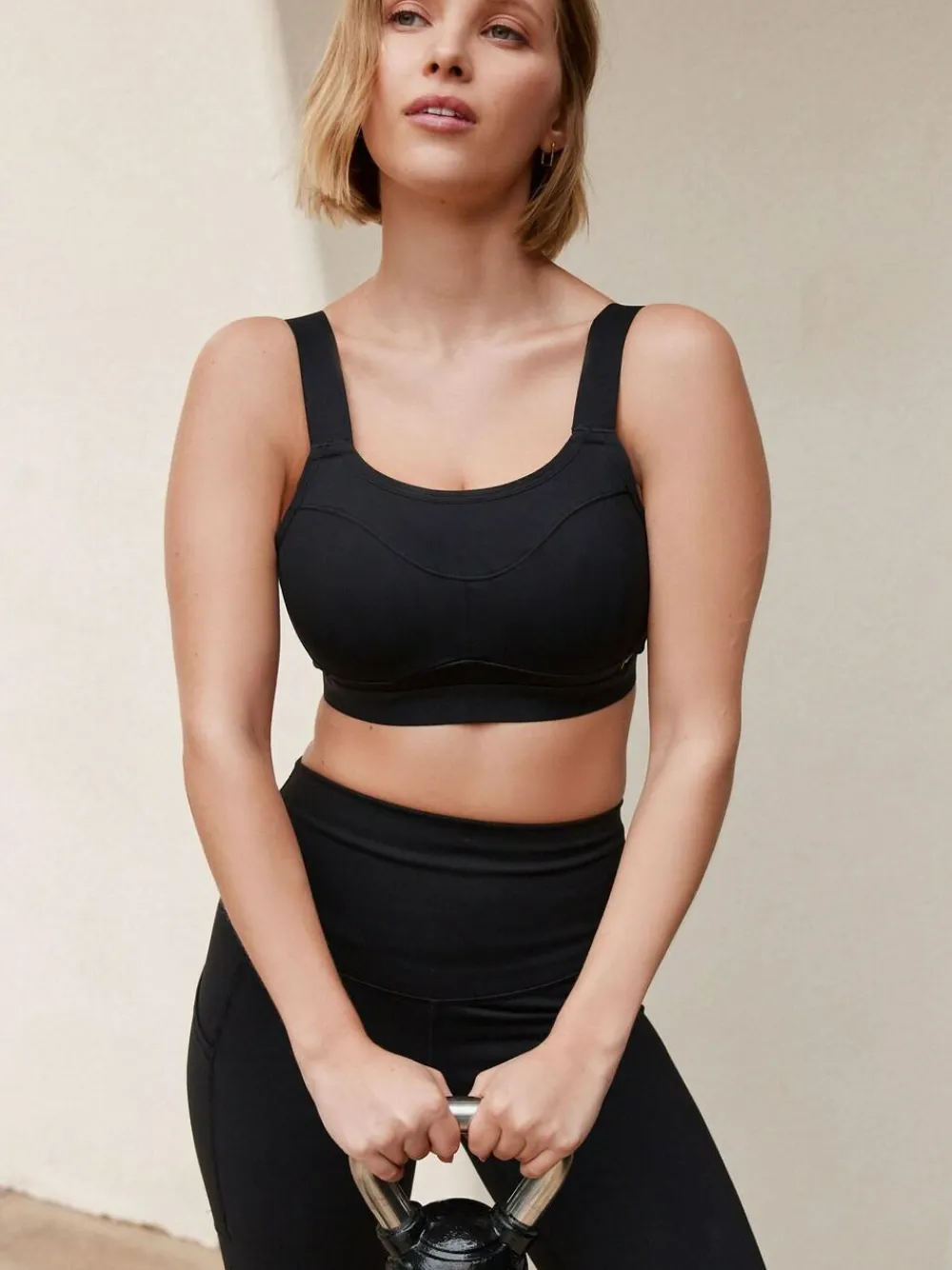 Hot Next Ultimate Support Non Pad Minimising Wired Dry Tech High Impact Sports Bra Black