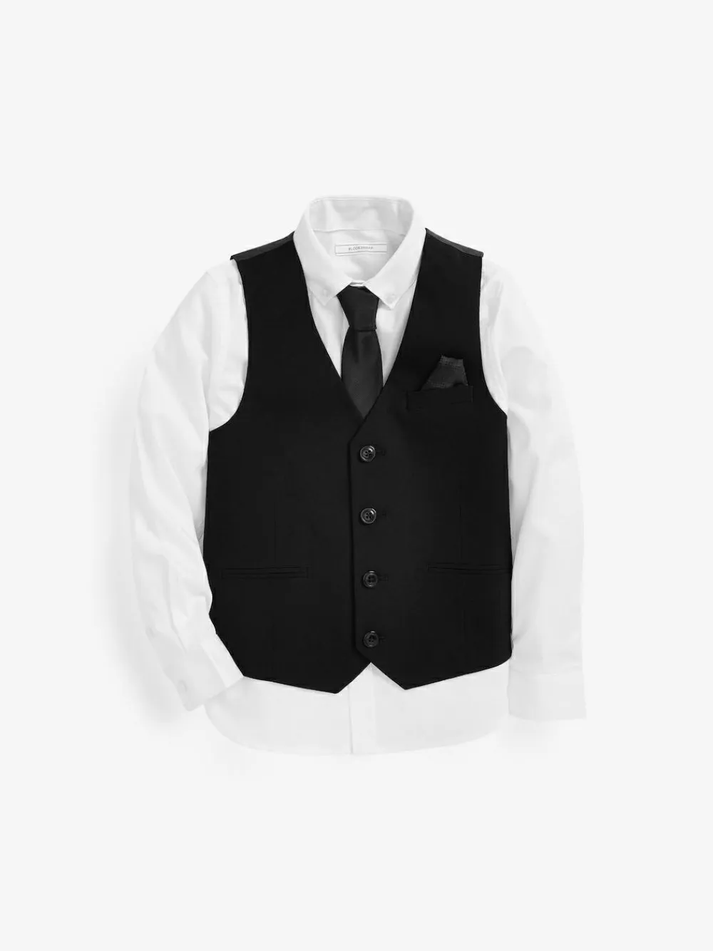 Clearance Next Black Waistcoat, Shirt & Plain Tie Set (12mths-16yrs)