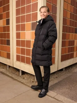 Discount Next Waterproof Long Line Fleece Lined Puffer Coat (3-17yrs) Black