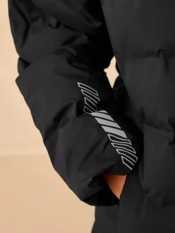 New Next Waterproof Midweight Hooded Jacket (3-17yrs) Black