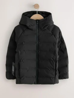 New Next Waterproof Midweight Hooded Jacket (3-17yrs) Black