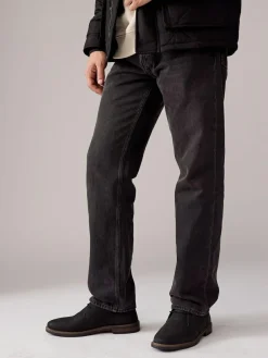 New Next Waxy Leather Chukka Boots Black