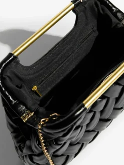 Outlet Lipsy Weave Grab Handle Clutch Bag Black